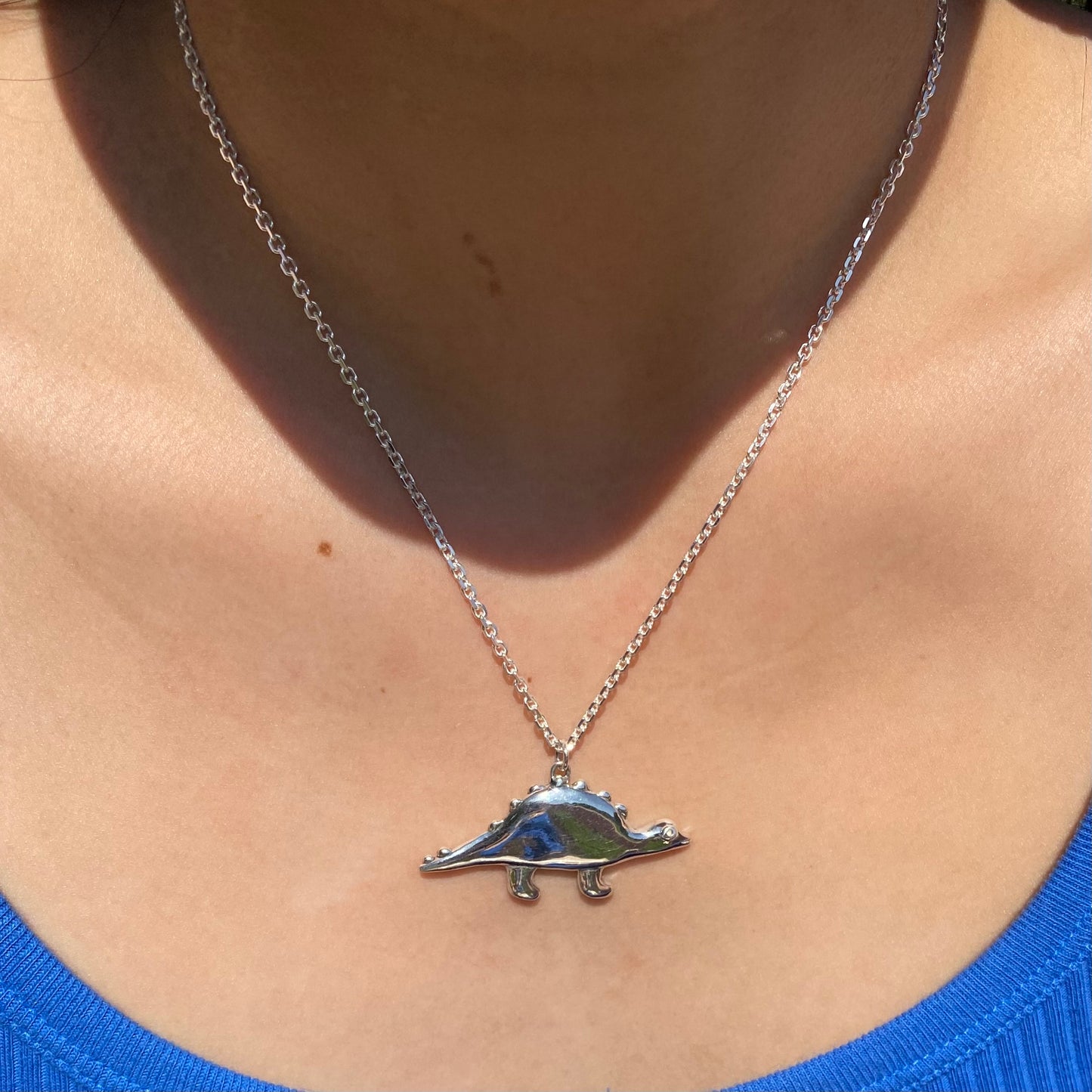 Super cute stegosaurus necklace