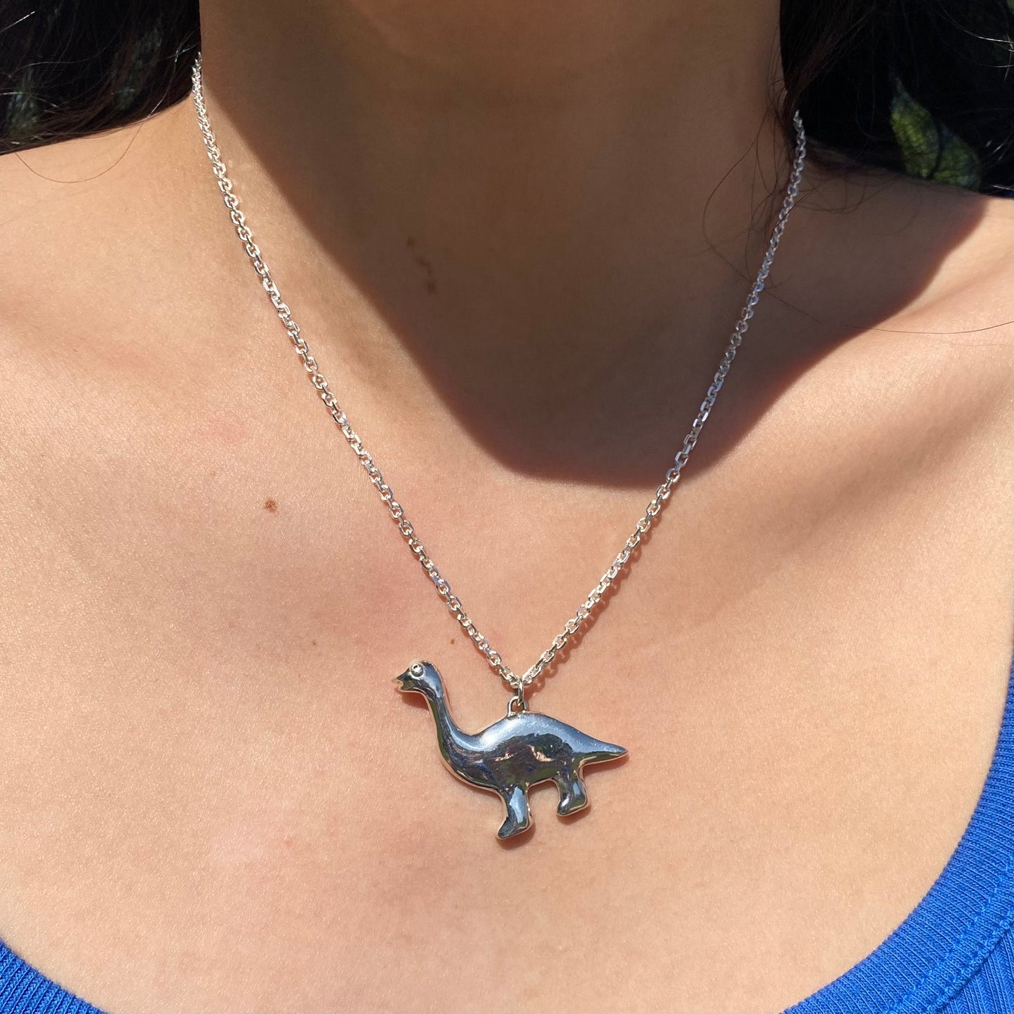 Super cute brontosaurus necklace