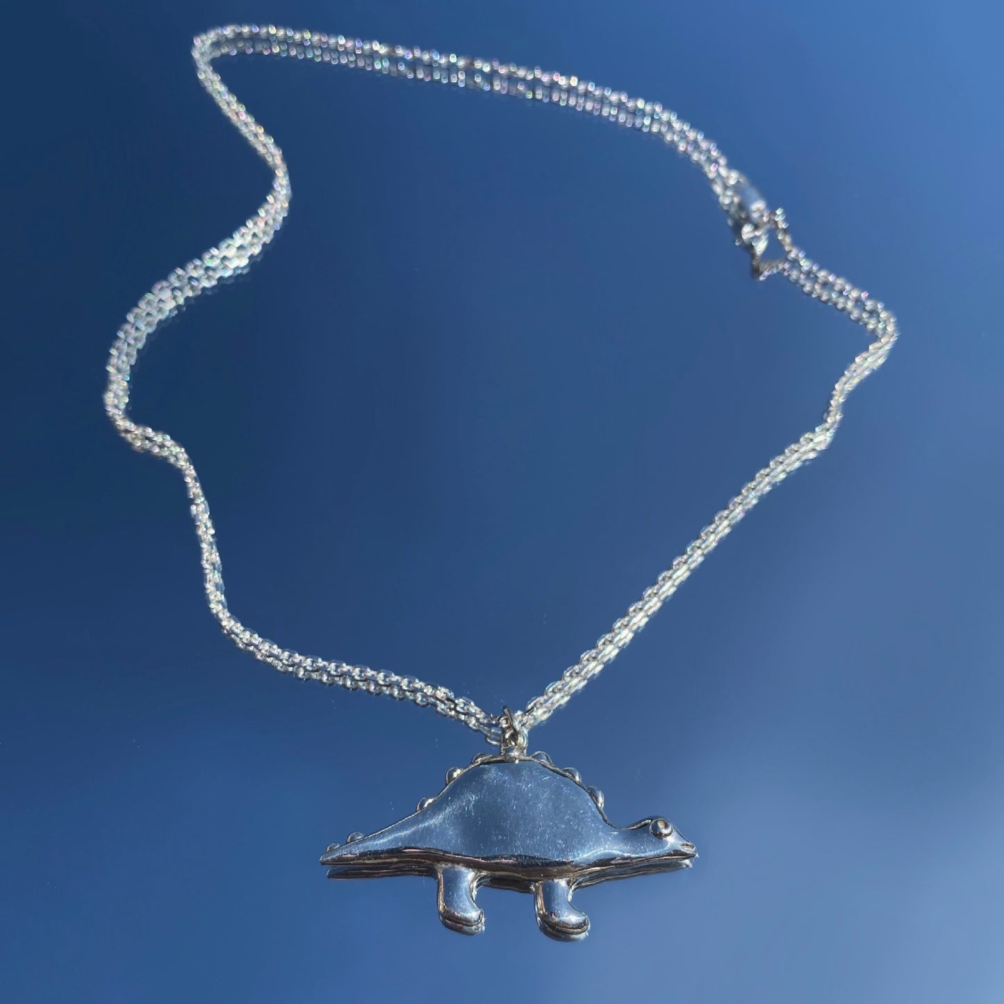 Super cute stegosaurus necklace
