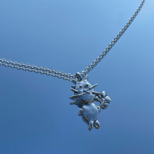Cat with flower necklace